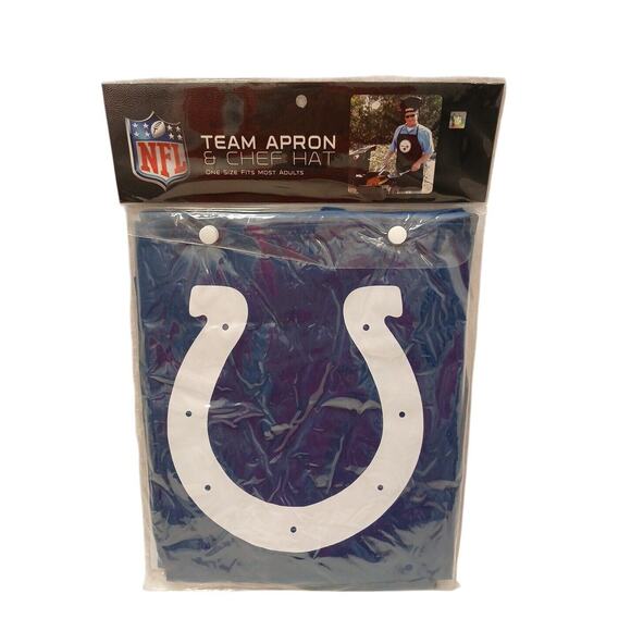 NFL Chef 2pc Set Apron Hat Indianapolis Colts Football Gift Cook BBQ Dad Father - Picture 3 of 9
